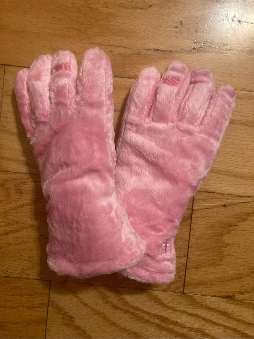 Kids Plush Pink Mittens — Cozy Faux-Fur Gloves